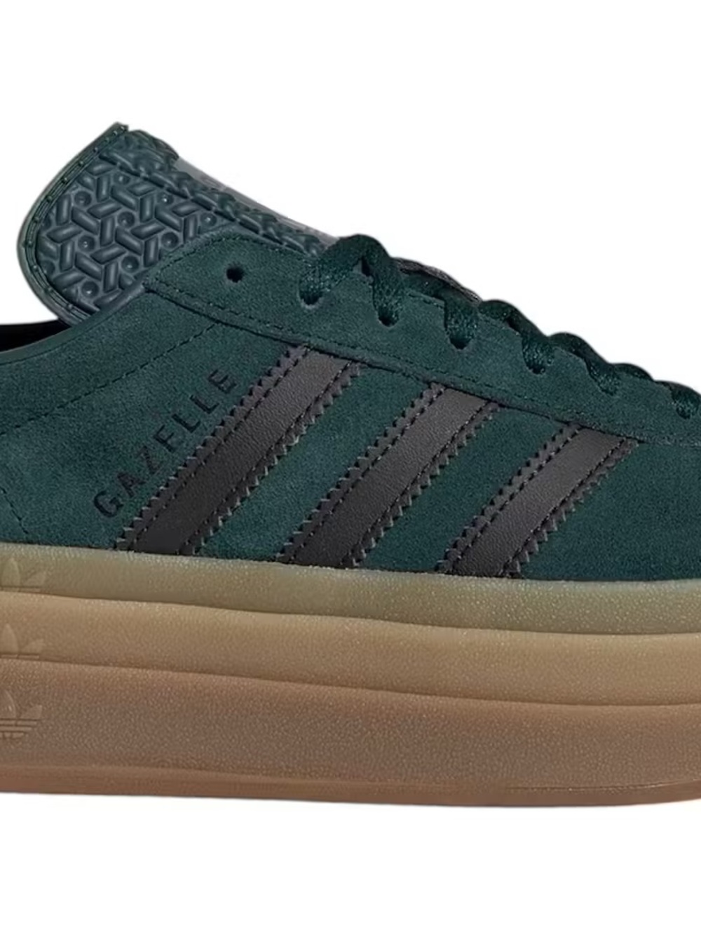 Adidas Gazelle Suede Platform Sneaker - Dark Green with Black Stripes